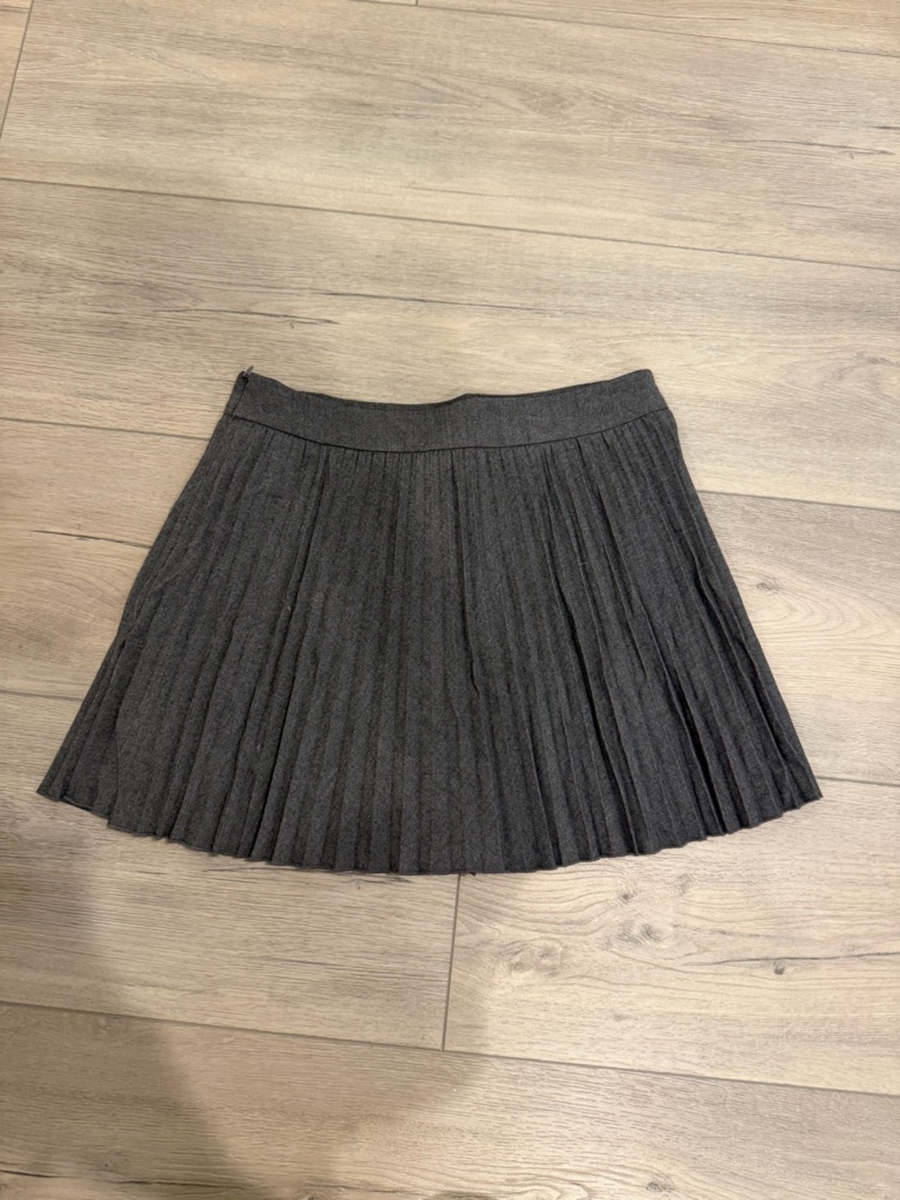 Zara Dark Charcoal Pleated Skater Mini Skirt